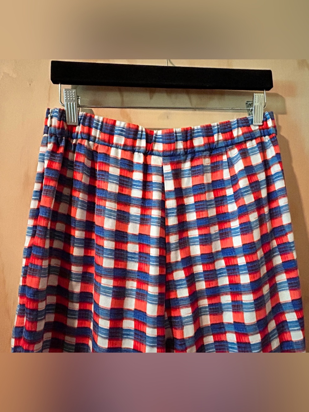 Maeve Wide-Leg French Plaid Pants in Red, White & Blue Size US 6 - Picture 4 of 7